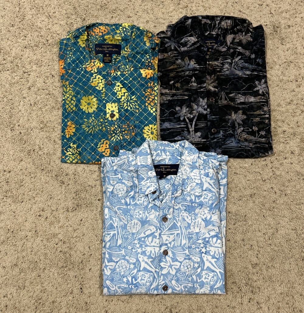LOT 3 PETE HUNTINGTON size M SHIRTS BALI Button Up 2-LS, 1 SS HAWAIIAN H26